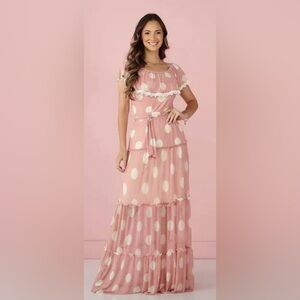 Tata Martello Maxi Pink & White Dress Size M